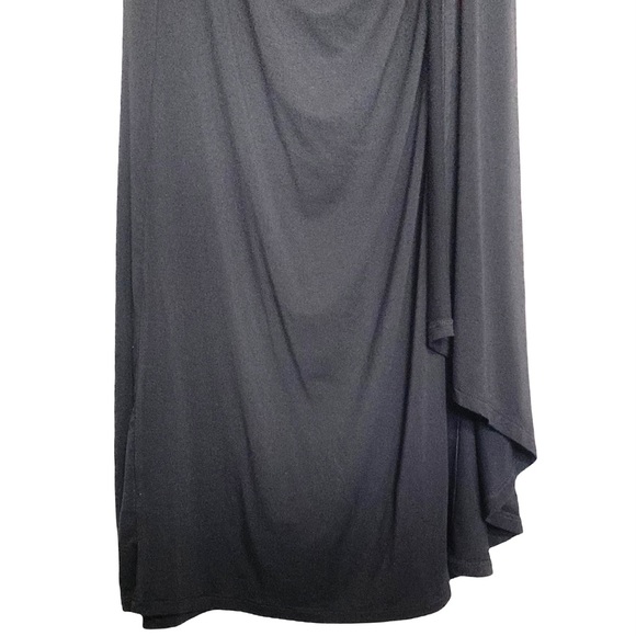 XS•NWT•KISMET•BLACK RUCHED MAXI SKIRT W HIGH SIDE SLIT• - Picture 2 of 6
